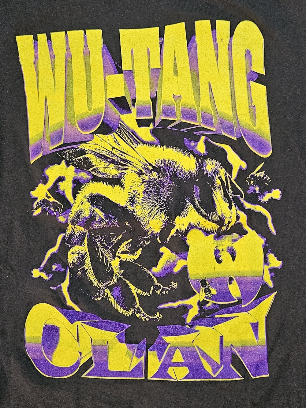 Wu-Tang Clan Dk. Gray Short Sleeve Graphic Tee with Yellow & Purple 100% Cotton